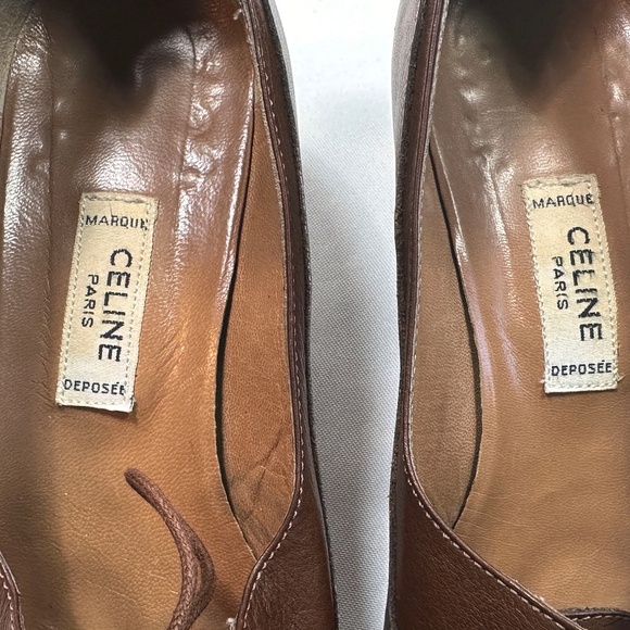 Vintage 1980s(?) CELINE Brown Leather Lace-Up Pump Size 36 US 5-1/2 - Picture 6 of 16